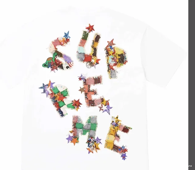 S Color T-shirt Back XL Letter M 24SS Patchwork Black Logo Tee L and White Printed 0813